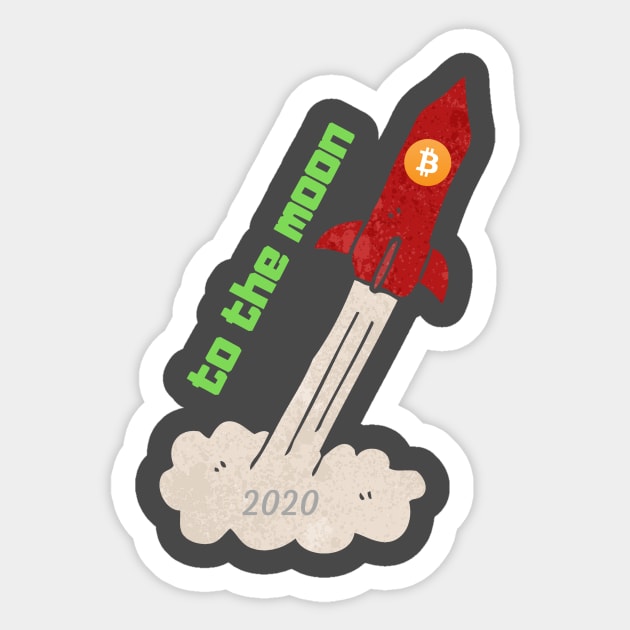 bitcoin to the moon Sticker by Bitcoin cryptocurrency